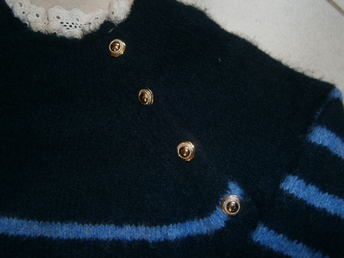 Robe en laine ML rayée marine/bleu Taille 38 NEUVE - photo numéro 4