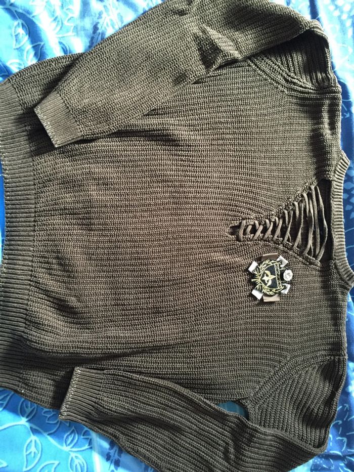 pull marron taille L
