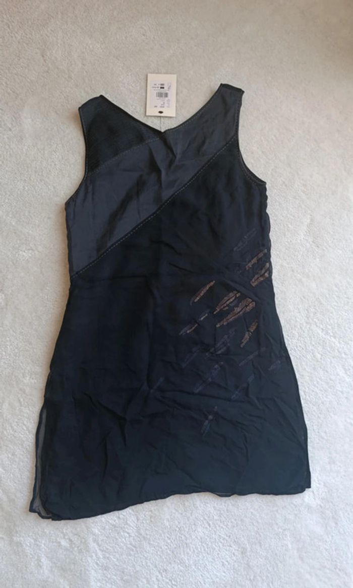 Tunique Robe courte d'été Nitya noir or 40 neuve soie Par dessus maillot de bain - photo numéro 10