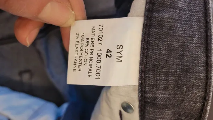 Jean droit taille haute violet 88% coton - photo numéro 7