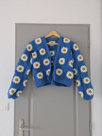 Cardigan marguerites crochet