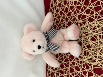 Doudou peluche ours rose NOUNOURS