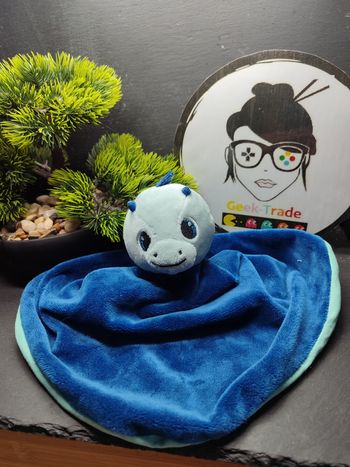 doudou rond plat Léon le dragon bleu marine turquoise jemini Dinosaure DD003662