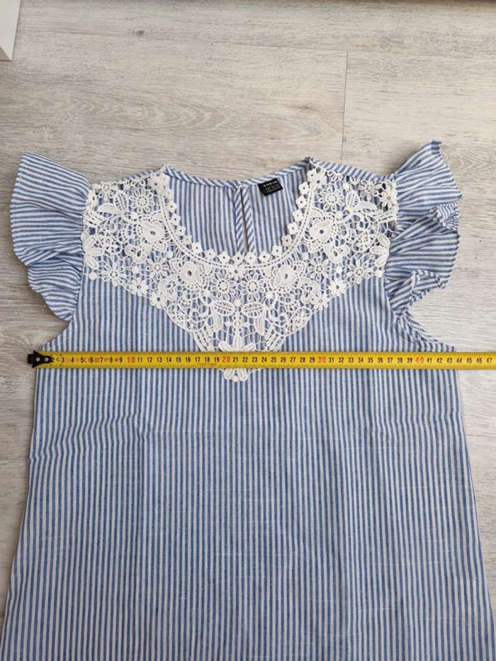Blouse marinière neuve XS Shein bleu et blanche - photo numéro 5