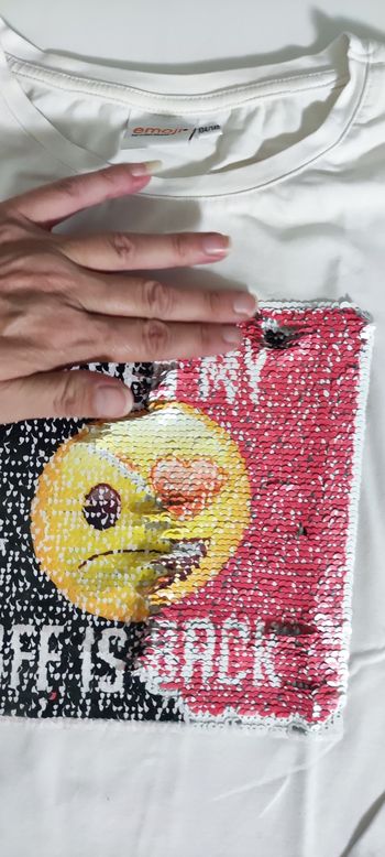 Tee-shirt manches longues Emoji fille 10 ans