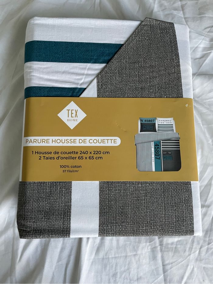 Parure housse de couette king size neuf 100% coton