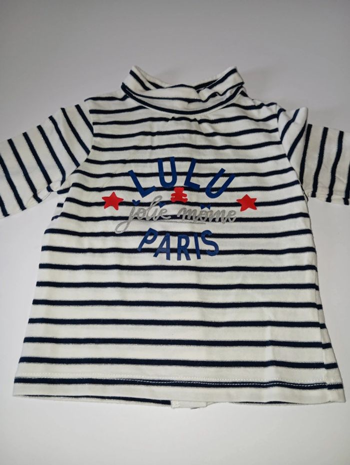 T-shirt à manches longues Lulu castagnette 6 mois - photo numéro 2