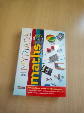 Maths cycle 4 myriade