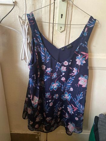 Débardeur bleue fleur