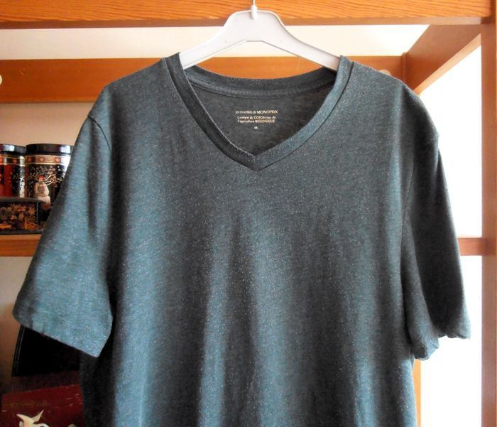 T-shirt homme, Monoprix, 100% coton bio, vert foncé - photo numéro 2