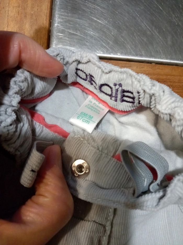 Pantalon velours T 6 mois 67 cm - photo numéro 2
