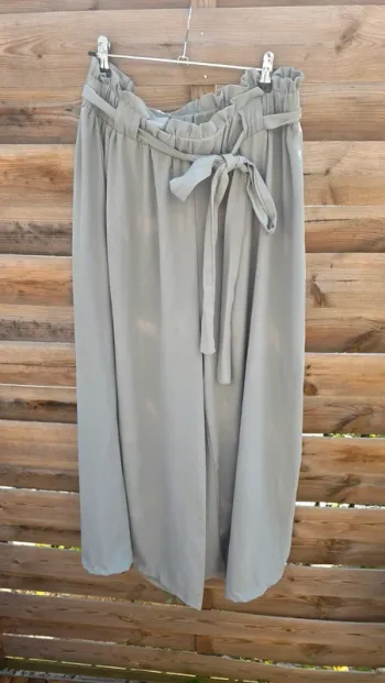 Pantalon fluide été vert sauge
