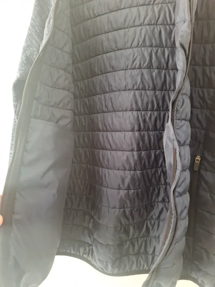 Veste bleu marine bi matière taille L Gémo - photo numéro 7