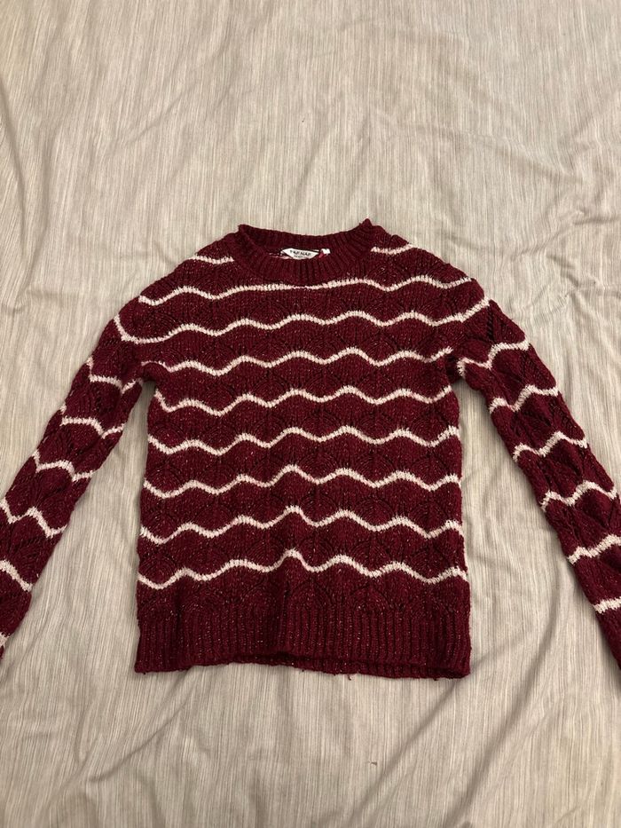 Pull paillettes brillant rayé - photo numéro 2