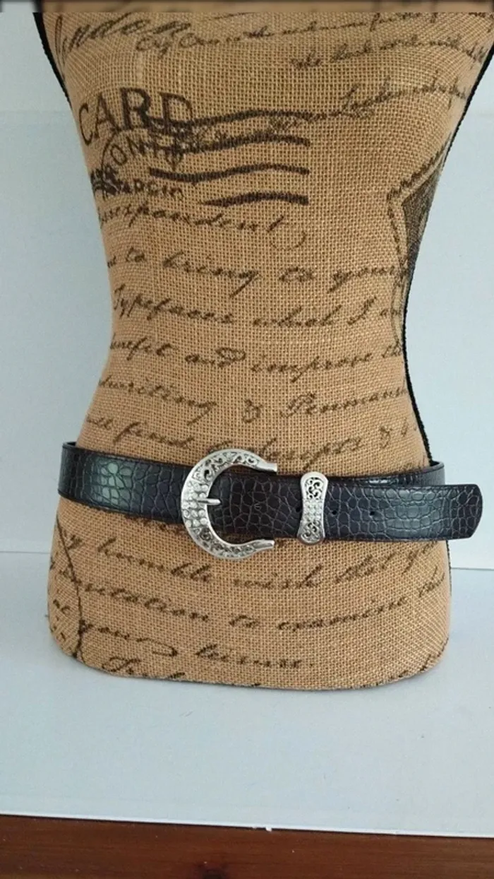 Ceinture marron style écaille 90 cm femme - photo numéro 4