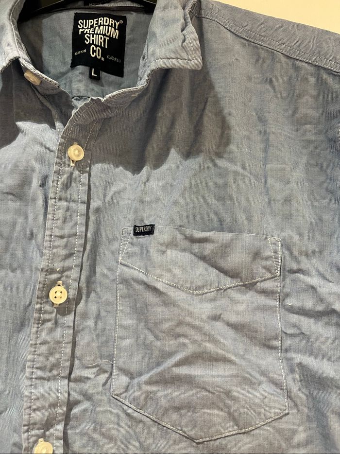 Chemise Superdry bleu manches courtes - photo numéro 2