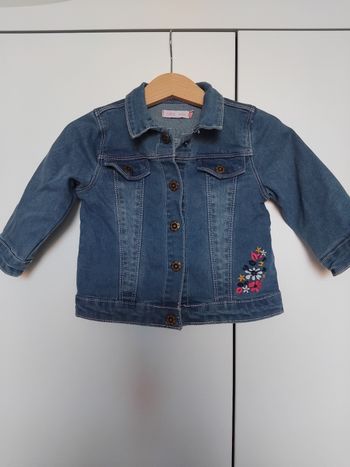 Veste jean fleurie