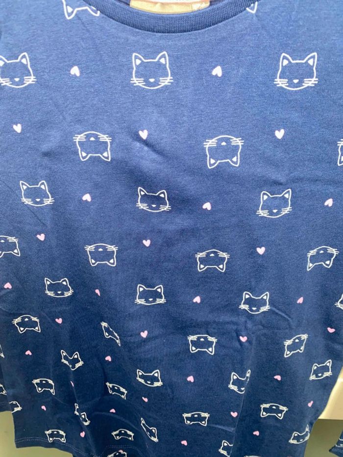 Pyjama enfant 5/6 ans motif chat - photo numéro 3