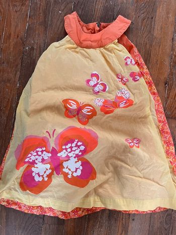 Robe été orange papillon taille 5 ans vertbaudet