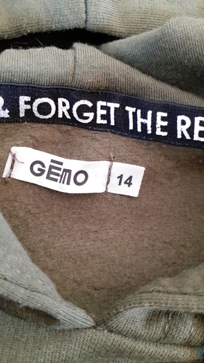 Sweat capuche kaki gris - photo numéro 4