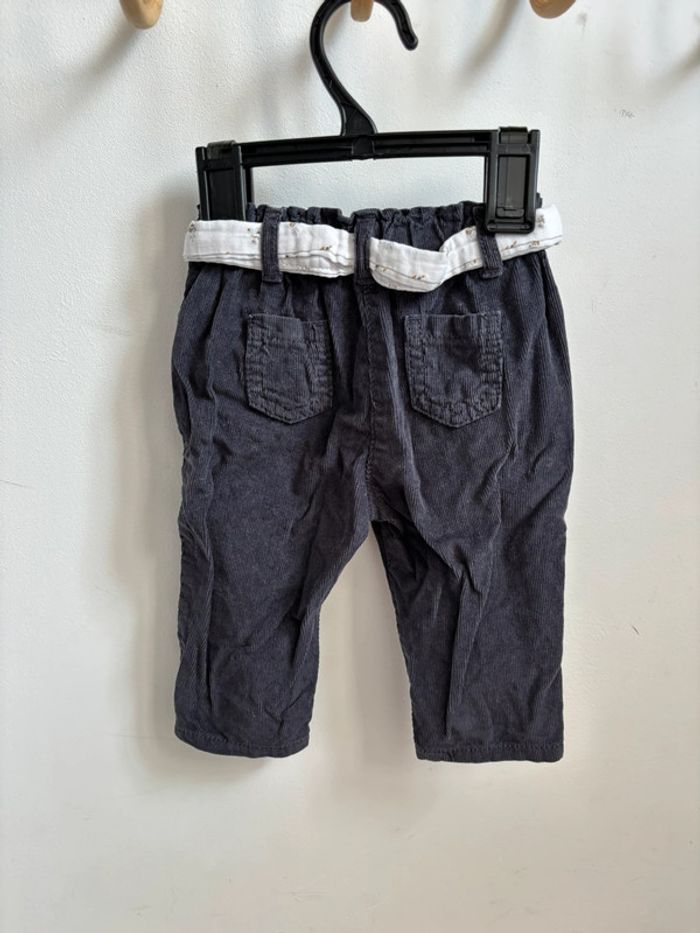 Pantalon velours 6 mois gris/bleu - photo numéro 4