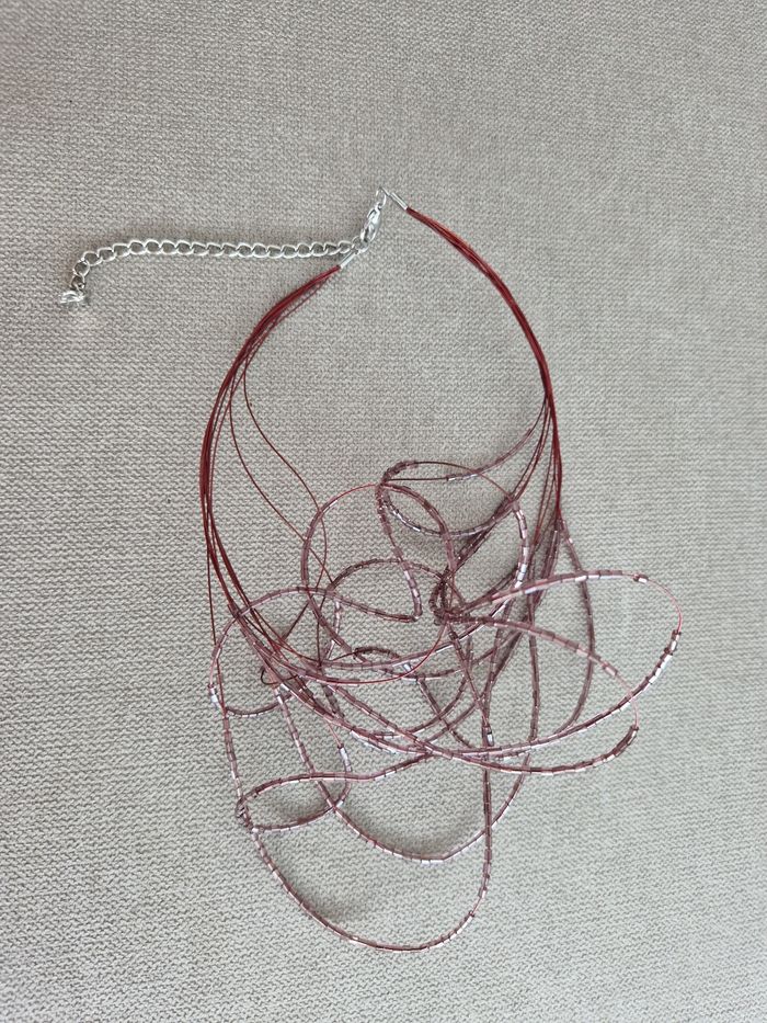 Collier multi rang à perles violet rosé - photo numéro 8