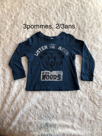 Tee shirt ML bleu marine ours G3a