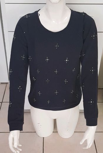 Sweat femme avec perles, 100%coton