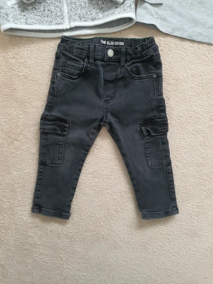 12/18 mois lot mi saison garçon jean cargo veste polaire tshirt - photo numéro 2