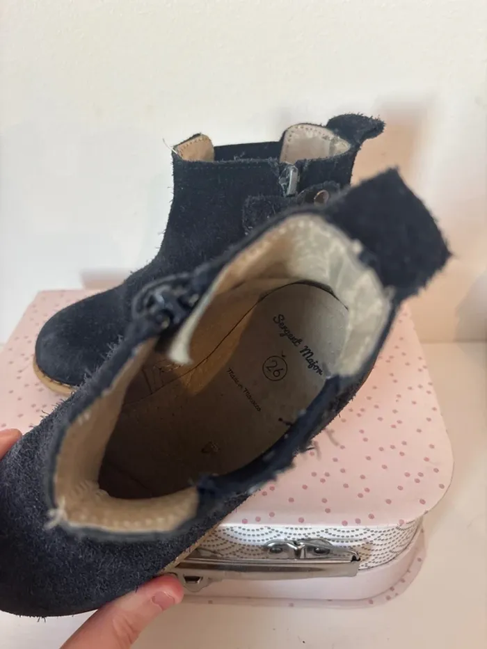 Bottines en daim bleu marine sergent Major - photo numéro 5