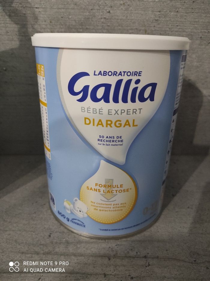 Boîte de lait sans lactose Diargal Gallia