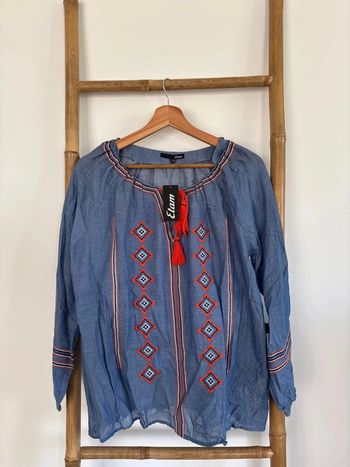 blouse bohème bleue etam taille 38