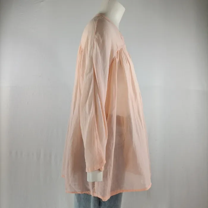 Blouse Massimo Dutti pêche en coton et soie, coupe ample fluide, taille M A1199 - photo numéro 5