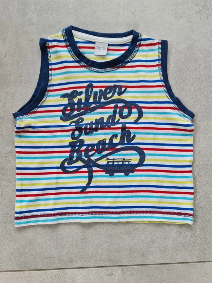 Ensemble été T-shirt marcel sans manches et short 3 ans - photo numéro 2