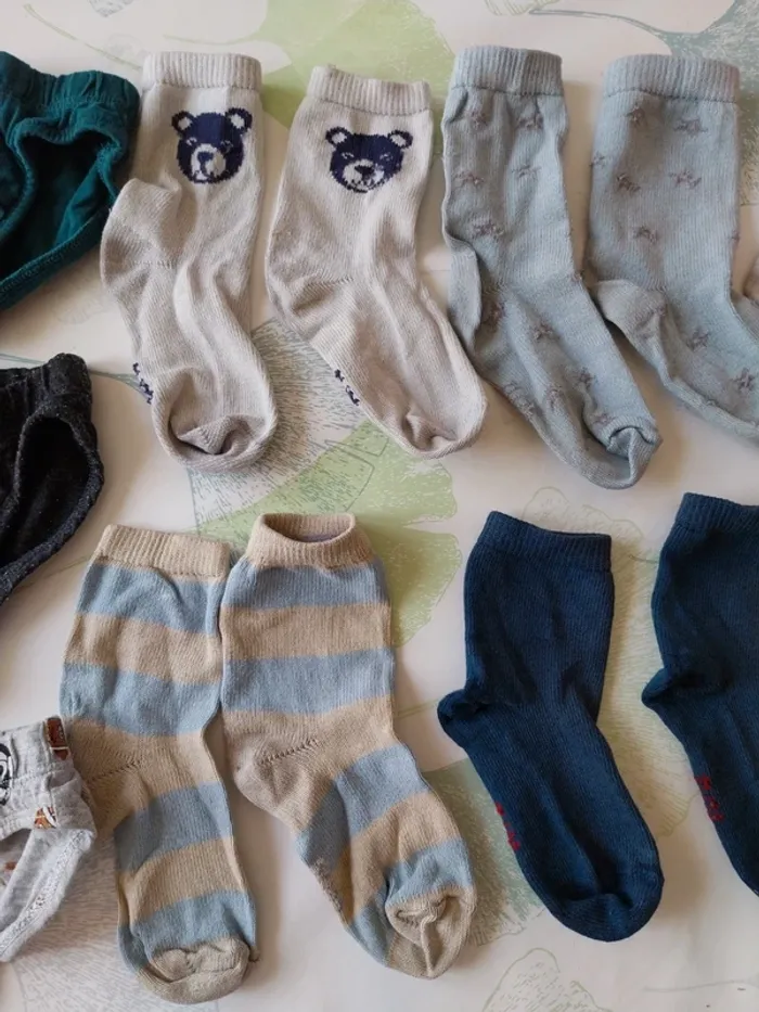 Lot paires de chaussettes et slips garçon 2-3 ans - photo numéro 3