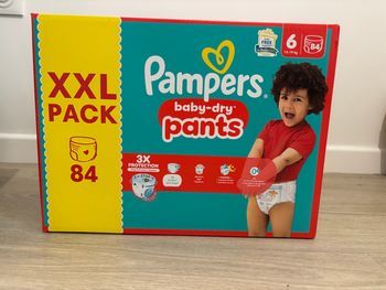 Lot 2 packs 168 couches pants Pampers taille 6