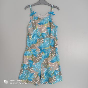 Combishort bleu feuilles 6ans