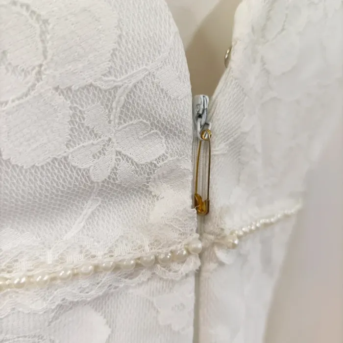 Robe de mariée - Robe sirène dentelle blanche perles – taille M – élégante Taille 43 - A764 - photo numéro 8