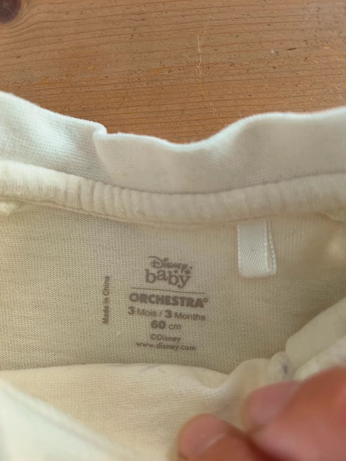 T-shirt manches longues Orchestra garçon 3 mois rayé beige/marron - photo numéro 3