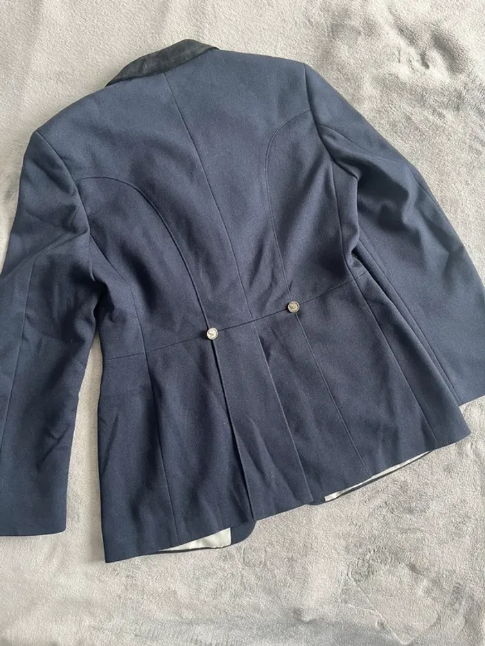 Veste vintage d’équitation bleu marine femme Euro-Star – chic col velours – T.38 - photo numéro 5