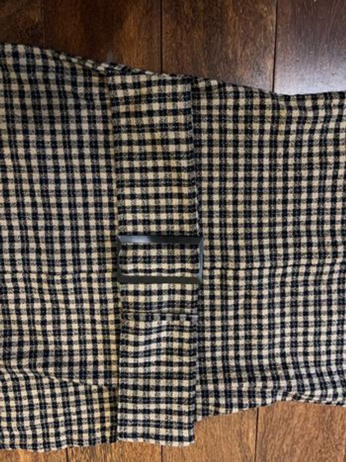 Robe interlock serre cintré avec ceinture noir et sable à carreaux pied de poule taille XS zara - photo numéro 6