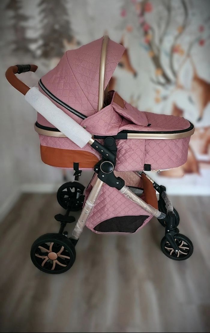 Poussette Trio Évolutive Rose -Complète et Polyvalente 🌸 - photo numéro 3