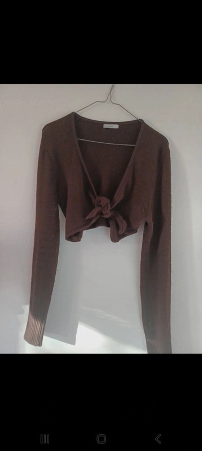 Gilet court taille 40 marron