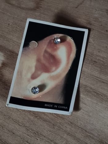 Boucles d'oreilles style diamant