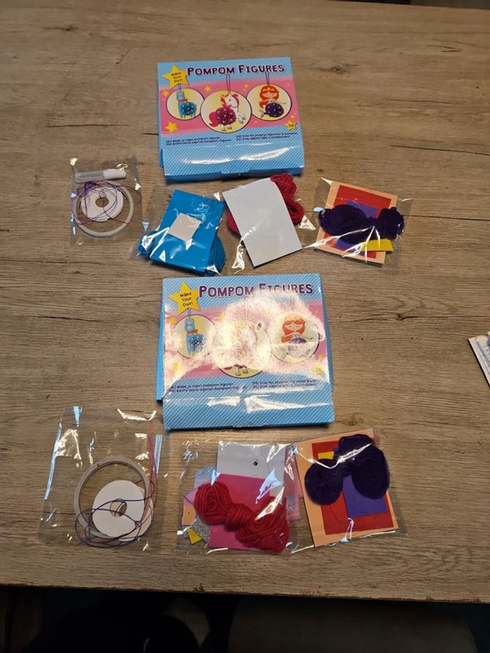 1 bricolage de création de 3 figurines à pompom, neuve et complète - photo numéro 4