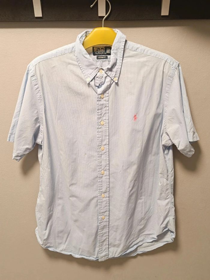 🟦 Chemise Ralph Lauren à petits carreaux – Taille L – Manches courtes (Custom Fit) - photo numéro 2