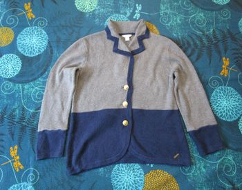 Gilet Femme cardigan col V Nautica Taille S 36 Gris Bleu (P114)