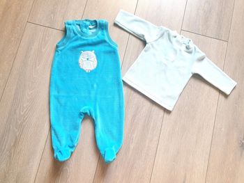 Ensemble 2 pièces bleu. Garçon 3 mois
