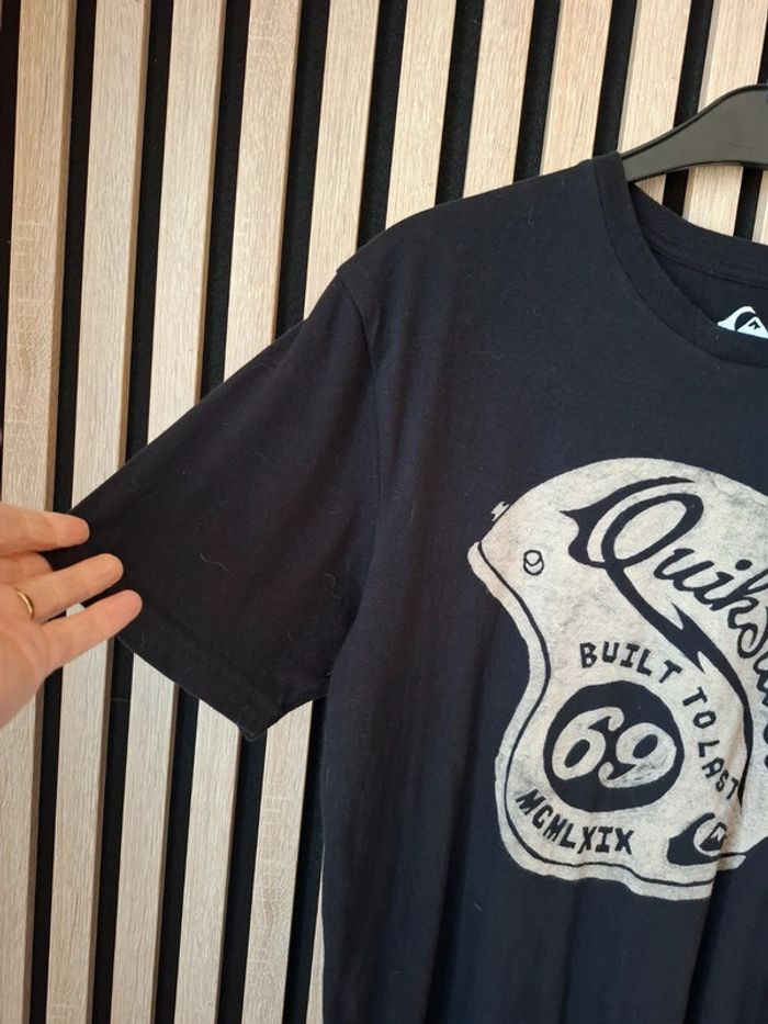 Tee shirt Quiksilver noir imprimé beige T XS - photo numéro 4