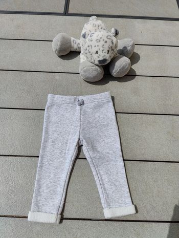 Pantalon fille gris clair Tao 12 mois